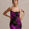 European and American Style New Dress Flower Print Cross Shoulder Strap Backless Slim Inside Long Dress Wholesale