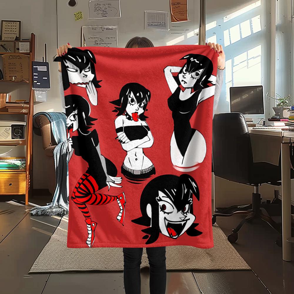 1PC Hotel Transylvania Mavis Dracula Print Flannel Blanket, High quality All Seasons, Home Decor, Warmth and Comfort, Perfect for Christmas Gifts
