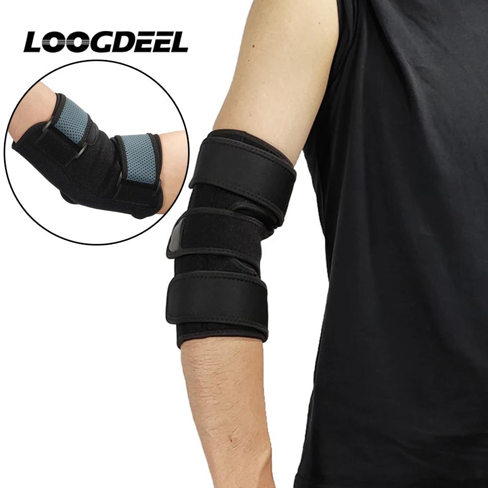 Loogdeel 1Pcs Elbow Brace Guard Night Elbow Sleep Support Features Stabilizer Removable Metal Splints Cubital Tunnel Syndrome Tendonitis