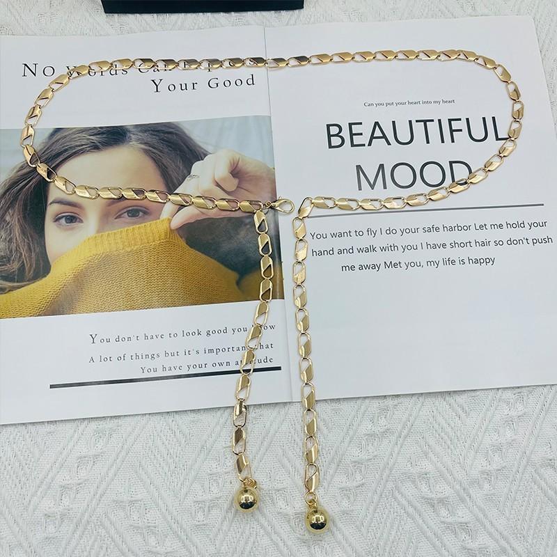 Metal Chain Waist Belt For Women With Water Drill Embellishments Fashionable Accessory For Dresses And Suits
