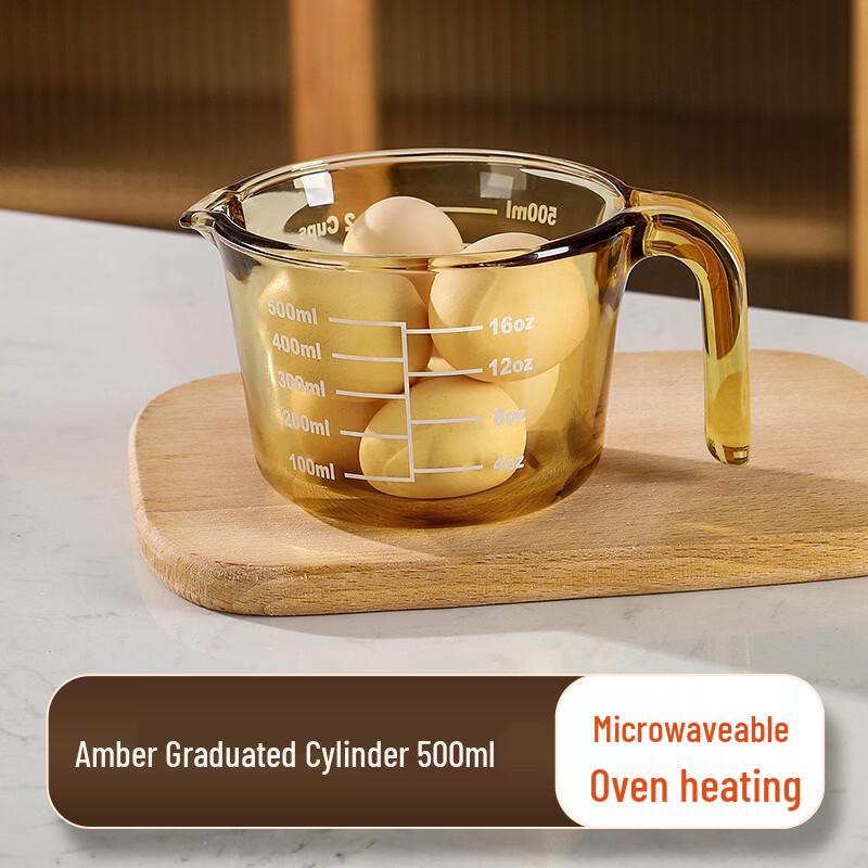 Xihe Graduated Amber Glass Measuring Cup