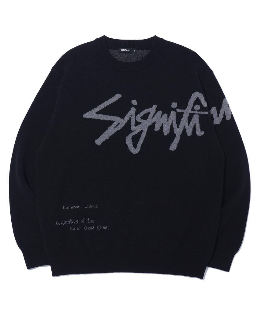 Sigeunipikeonteu Signature Lettering Jacquard Knit Lq1Su052_Black
