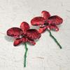 Enamel Design Red Flower Earrings Big Flower Fairy Earrings Vintage Jewelry Accessories  Women
