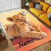 Custom Name Lion Cub Name Living Room Non-Slip Area Rug Soft Carpet for Bedroom Kids Playroom Sofa Office Home Decor Doormat