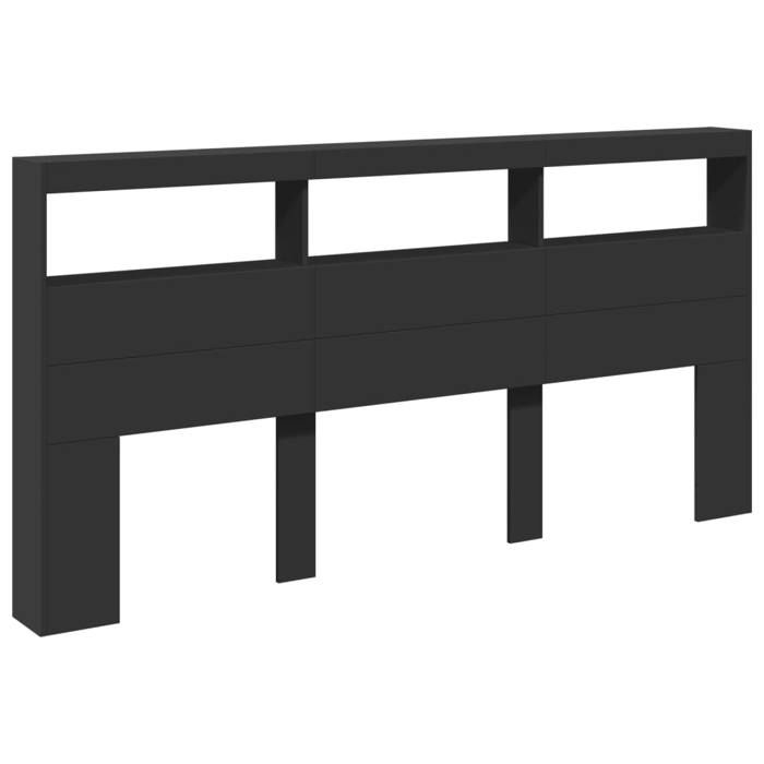 VidaXL Armoire Tête de Lit avec LED, Tête de Lit avec Compartiment, Meuble de Rangement Chambre à Coucher, Accessoire de 839218