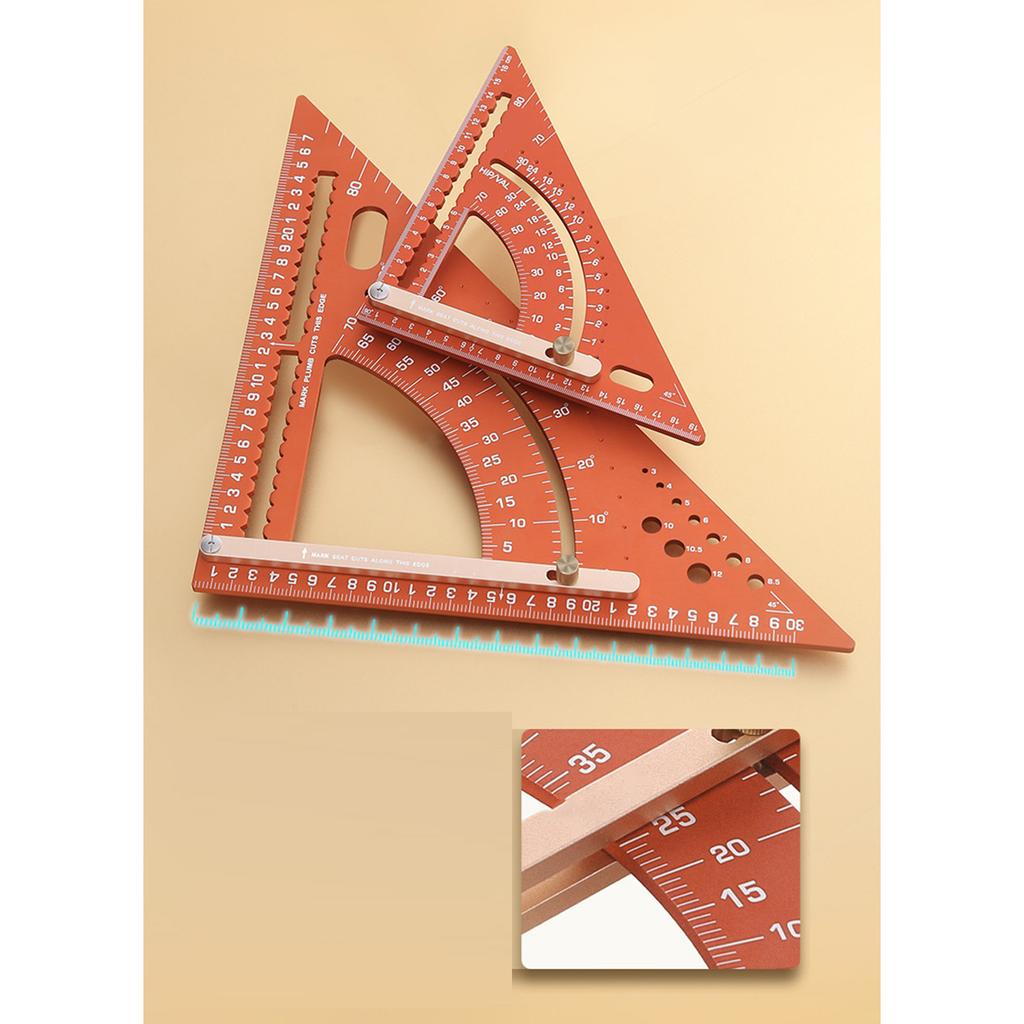 Framing Square Aluminum Alloy Triangle Ruler Construction Adjustable Carpentry Square For Men Professional Hobbyists