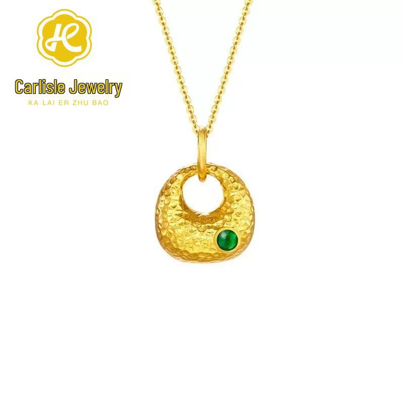 Shuibei 999 Fine Gold Slim Waist Necklace: 3D Hard Gold Women's Pendant Charm, Popular Live Broadcast Hot Seller.