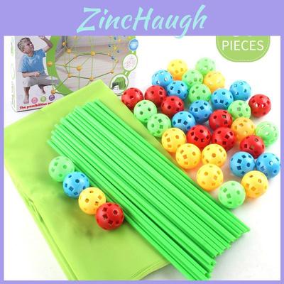 Plastic Diy Tent Assembly Toy With Balls And Sticks For Indoor Kids Play