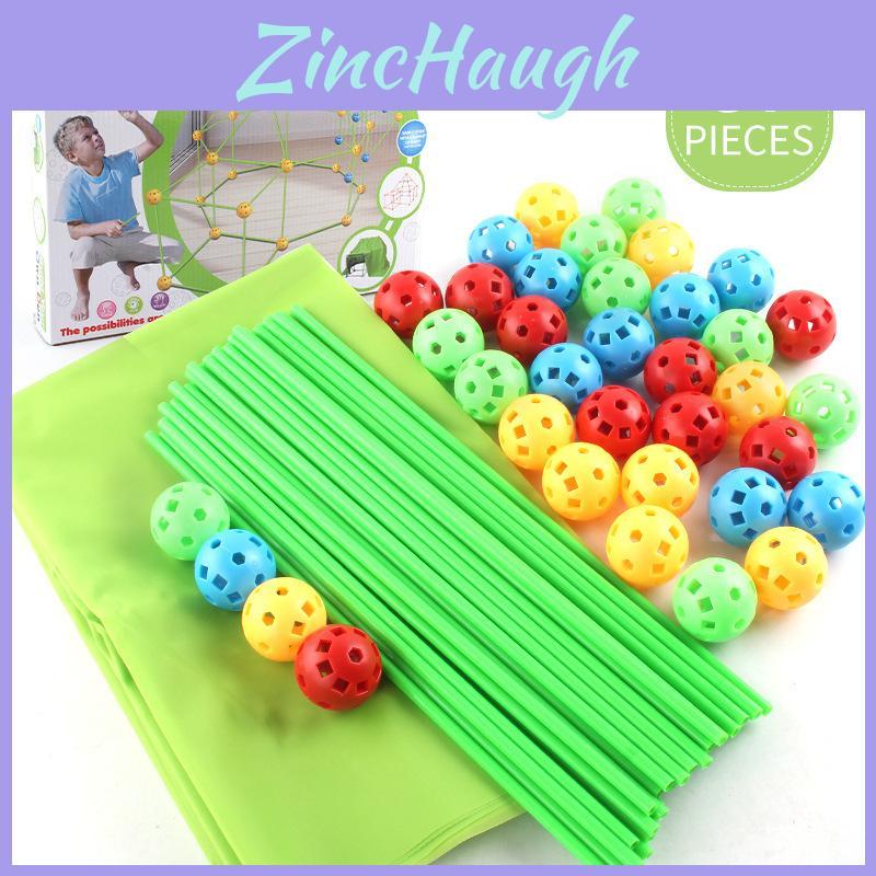 Plastik DIY Zelt Aufbau Spielzeug mit Bällen und Stöcken für Indoor Kinderspiel