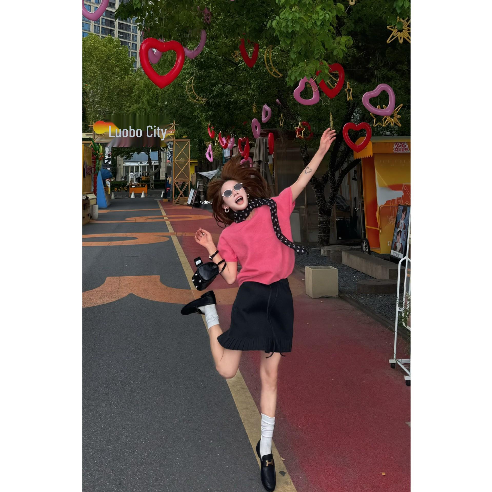 Petite Dark Gray Lace Knit A-Line Mini Skirt with Drawstring - Autumn/Winter Style for Women S чёрный