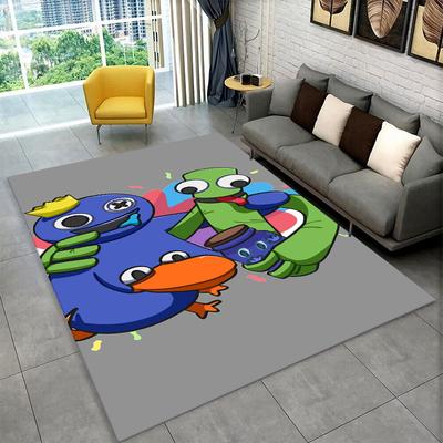 3D R-Rainbows Friends Cartoon Game Carpet Rug for Bedroom Living Room Sofa Playroom Doormat Home Decor,Kid Area Rug Non-slip