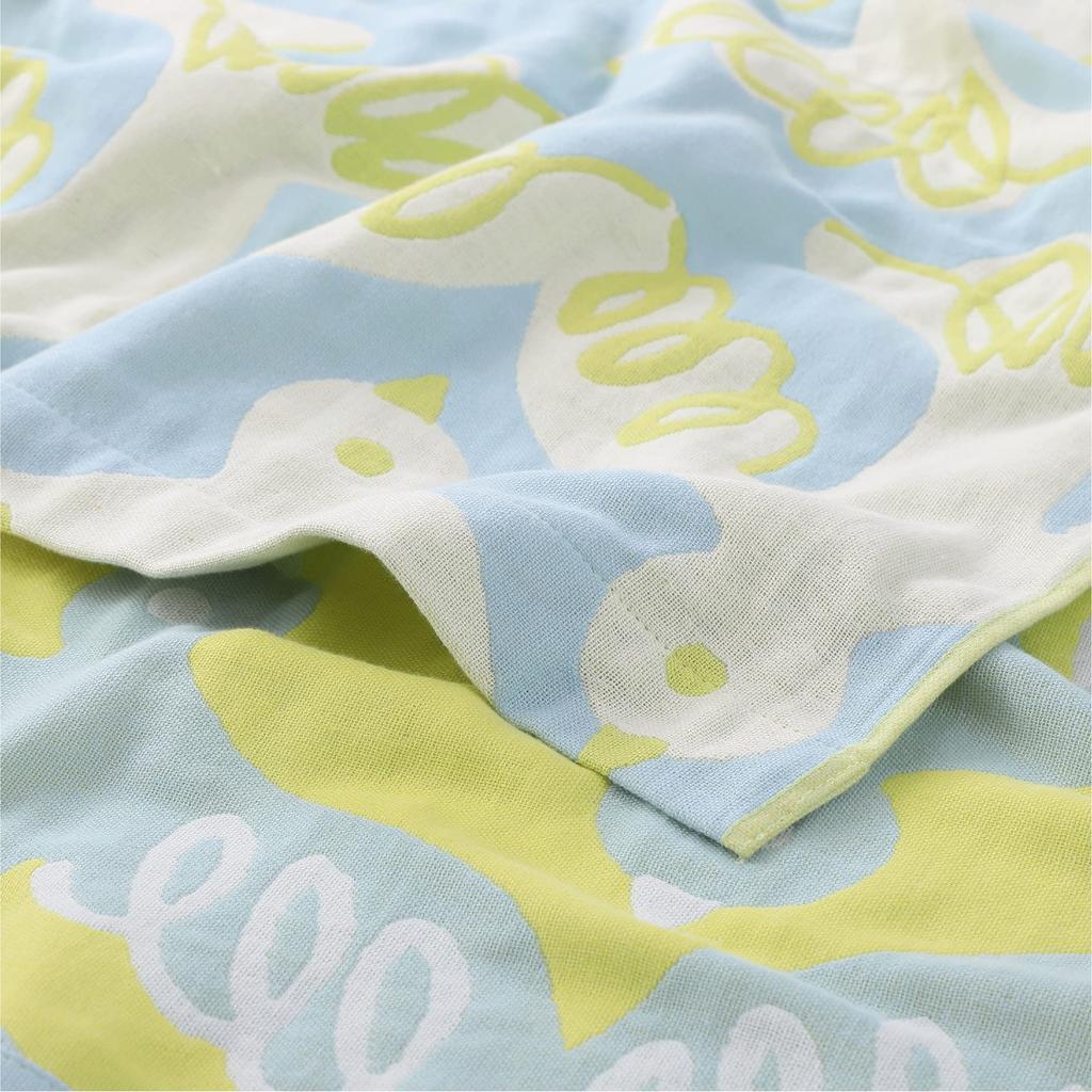Nishikawa Gauze Finlayson Muto Soft FR03601013 Blanket, Single, Washable, 100% Cotton, Gauze, Blue,