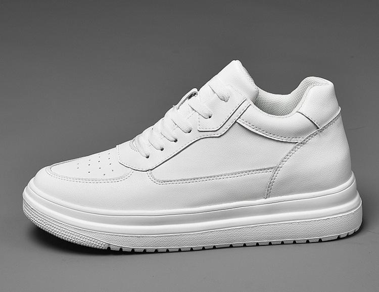 2024 Men's 10CM Height Increasing White Casual Skate Sports Shoes