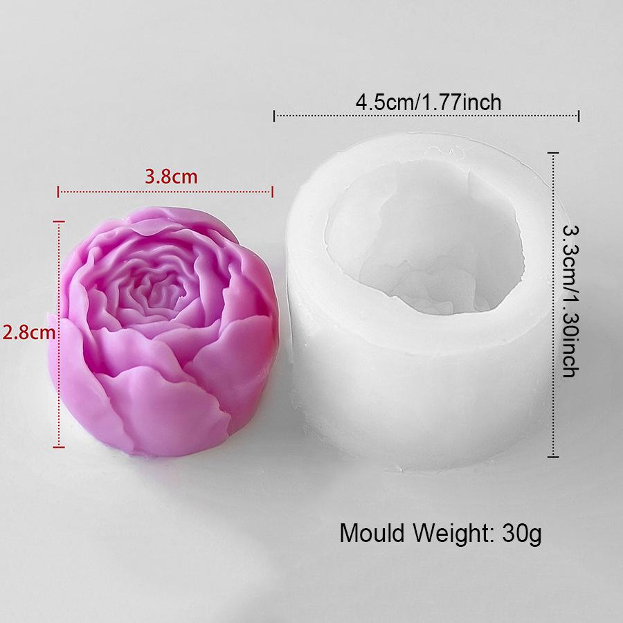 Large Peony Scented Candle & Soap Mold - DIY Home Decor Silicone Mold