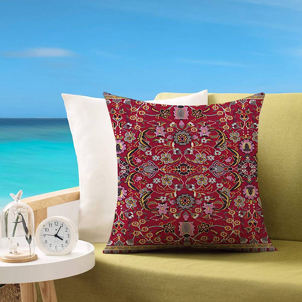 Persian Carpet Customizable Square Pillowcases Stylish And Soft Perfect For Beds Cars And Sofas