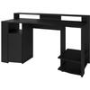 LED Straight Gaming Desk - Black - L 152 X D 61.5 X H 86.7 Cm - Large Gaming Area - GAMING