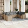 VidaXL Garden Lounge Set with Cushions 9 Pcs, Patio Sofas, Patio Furniture Set, Outdoor Furniture, Beige 3222998