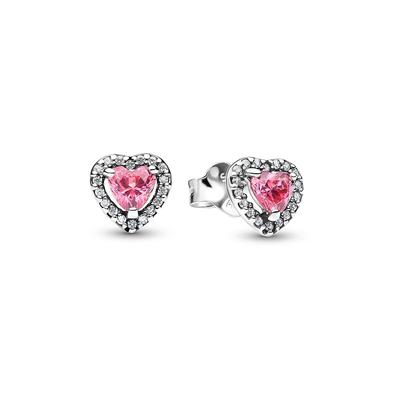Pandora Erhöhte Rosa Herz Ohrstecker 298427C02