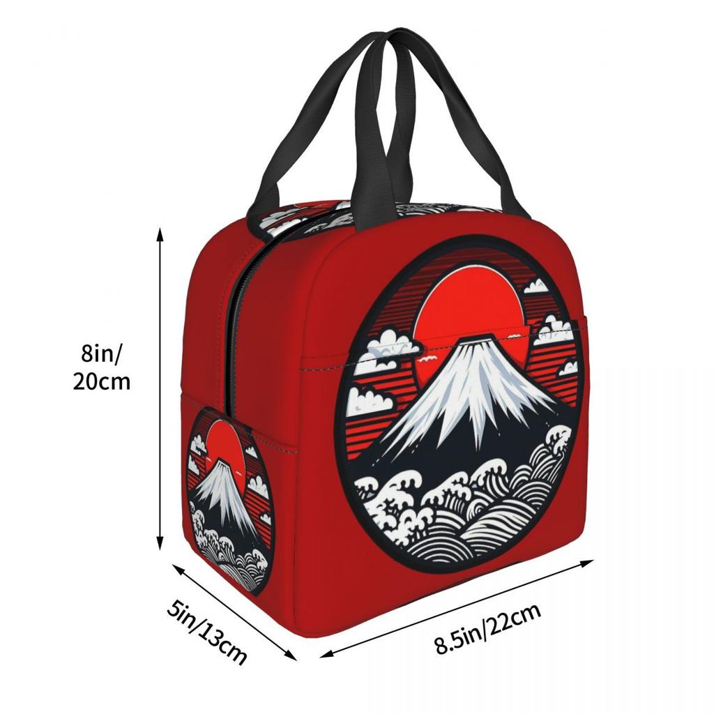 Mount Fuji And The Great Wave Off Kanagawa Insulated Lunch Bag for Women Children Portable Food Boxes Thermal Lunch Box Tote