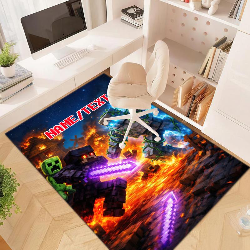Custom name/text Minecraft Zombie Carpets Suitable Room Office Bedroom Door Mats Birthday Gifts Holiday Gifts Carpet Home Suitable Home Decor