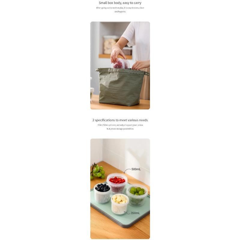 350ml Condiments Crisper for home,kitchens accessories - Fridge Scallion/Ginger/Garlic Drainage Fresh-Keeping Box