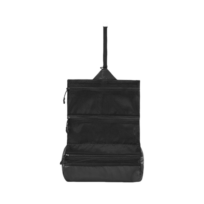 

Compressible Hanging Toiletry Organizers For Traveler Foldable Storage Bag With Separate Pockets Leakproof Design чорний