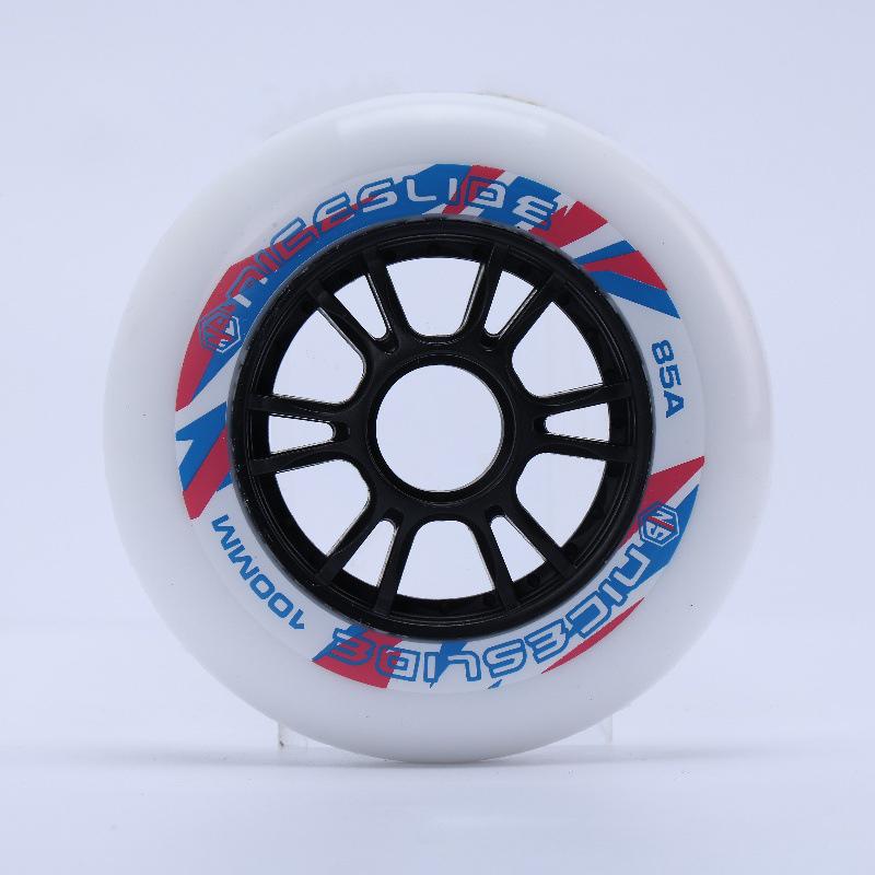 Professional Speed Skating Shoes Roller Skates,Ice Skates Inline Skates Competition Wheels 90mm100mm110mm High-Rebound Wheels белый