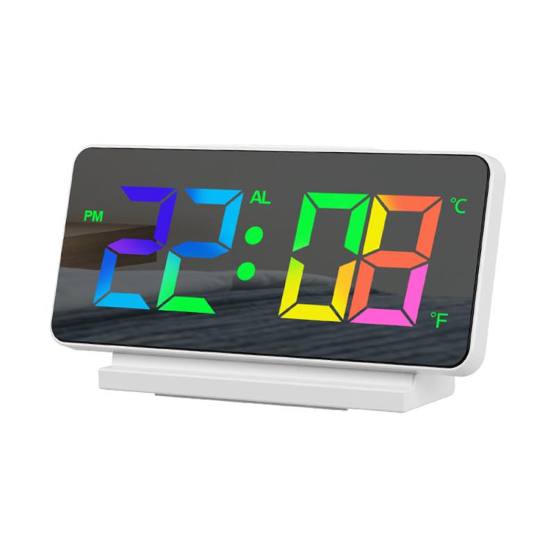 Digital Alarm Clock Colorful Screen Large Display Modern Desk Electronic Clock For Bedroom Home