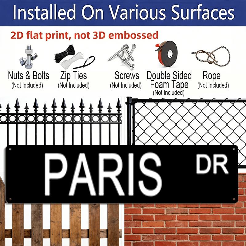 1pc "PARIS" Vintage Aluminum Sign, 15.7×3.94in, Waterproof & Dustproof Wall Decor for Home, Bar, Cafe, Pub, Restaurant, Retro Iron Artwork Poster for