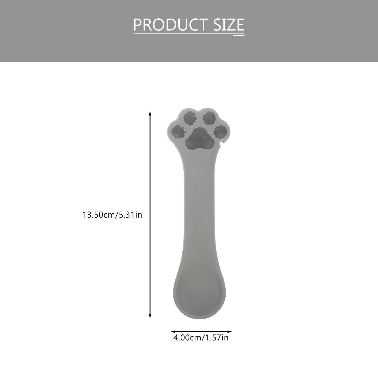 

Silicone Cat Food Spoon Manual Can Opener Multifunctional Pet Food Can Scoop Lever Design Reaches Bottom Corners Damage сірий