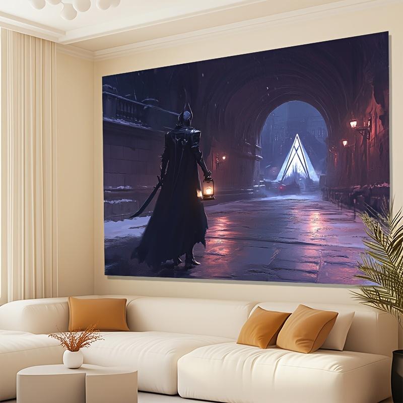 

1pc Glam Style Polyester Adventure Explorer in Mystical Ruins Tapestry Perfect for Living Room Bedroom Office Party Decor C 74x94cm(29x37in)