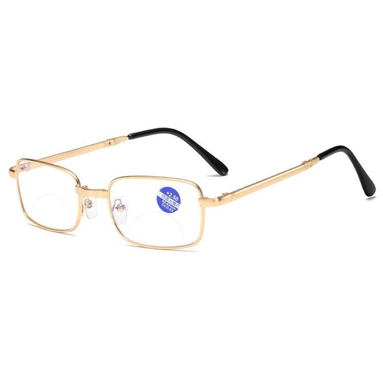 Far And Near Dual-Purpose Anti-Blue Double-Light Reading Glasses Metal Frame Folding With Box Reading Glasses Look Far And Near Dual-Purpose