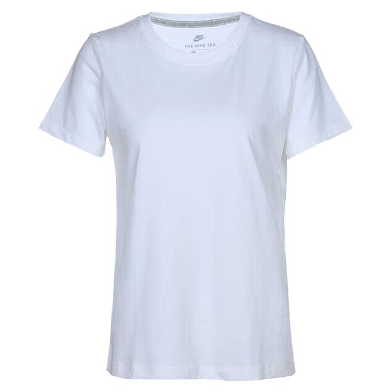 Nike Casual Sports Round Neck Short Sleeve T-Shirt Women Tops White CD2605100