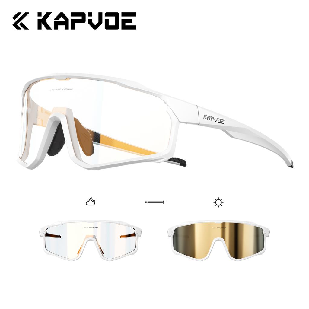 Kapvoe Photochromic Cycling Sunglasses for Men Glasses MTB Bike Road Bicycle Sports Protection Goggles UV400 Hiking Eyewear