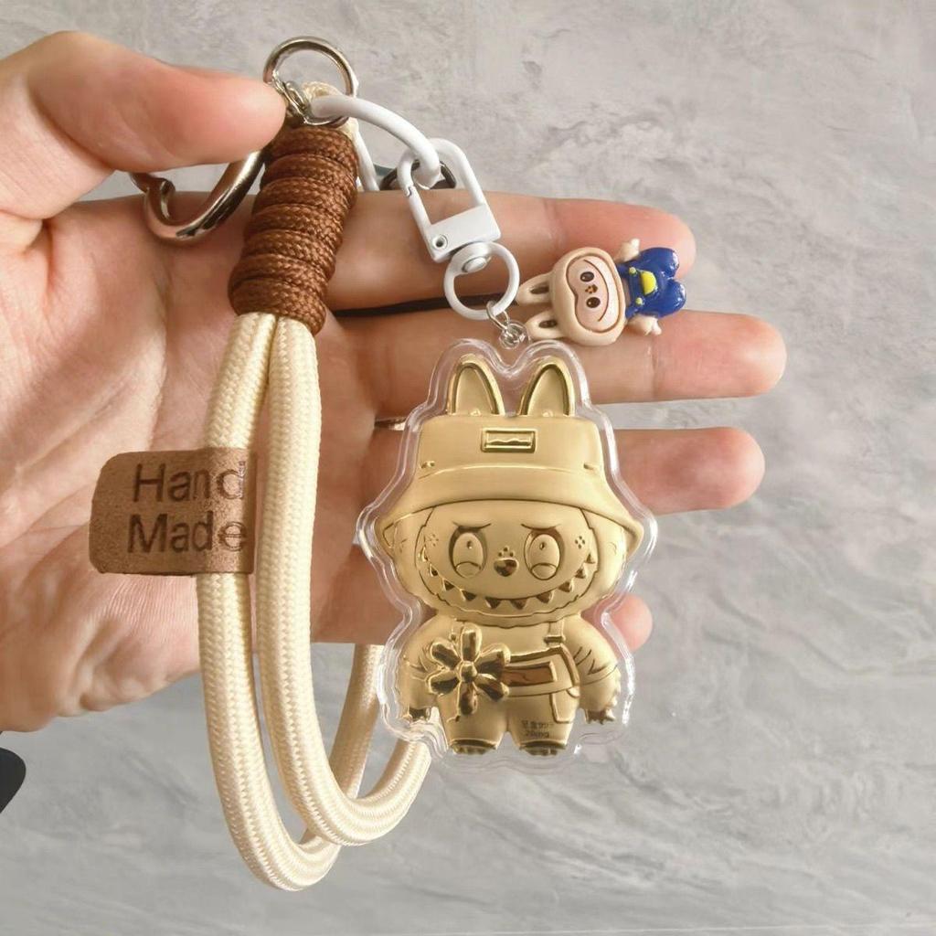 Cinnamoroll Gold Keychain & Monogram Leather Phone Bag with High-End Charm Pendant