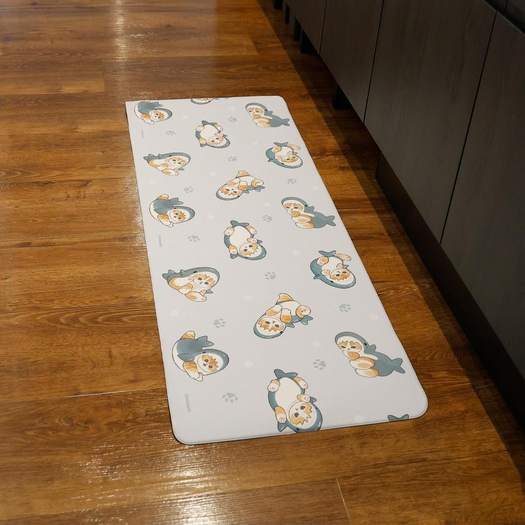 Marushin mofusand Shark Nyanto Issho Kitchen H45 x 0275125300 Mat, Wipeable, Water-Repellent, Non-Slip PVC, Approx. W120cm,
