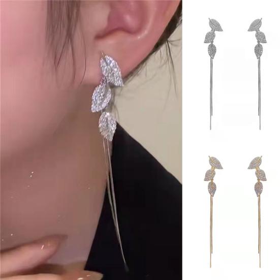 1 Pair Dangle Earrings Leaves Long Tassels Ins Style Jewelry Long Earrings for Wedding