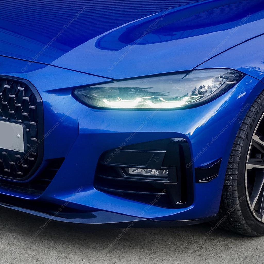 Gloss Black MP Front Bumper Splitter Lip&Areo Flicks Fog Lamp Trim Cover For BMW G22 G23 M Sport/M440i 2-Door 2019-2024 Tuning