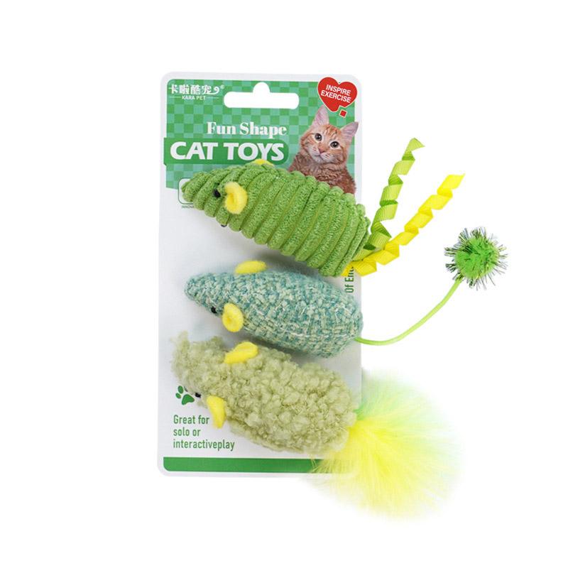 3 Stück Realistisches Maus-Plüsch-Katzenspielzeug mit Katzenminze Langlebig zum Kauen, Necken, Beruhigen Indoor-Kätzchen Interaktives Spielzeug Brinquedo De Gato