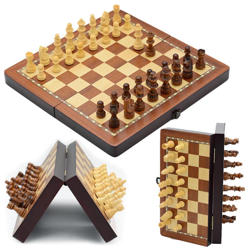 Brangdy Magnetic Foldable Wooden International Chess Set