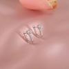 Real 925 Silver Zircon U-shaped Hoop Earrings For Women Classic Fine Jewelry Light Geometric Accessories