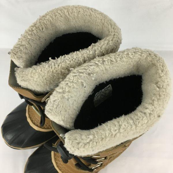 SOREL Leather Snow Boots with Liner Brown Size 23.0cm(USED)