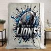 Detroit Lions Football Splash Design Flannel blanket for bedroom, living room, sofa, and nap sofas