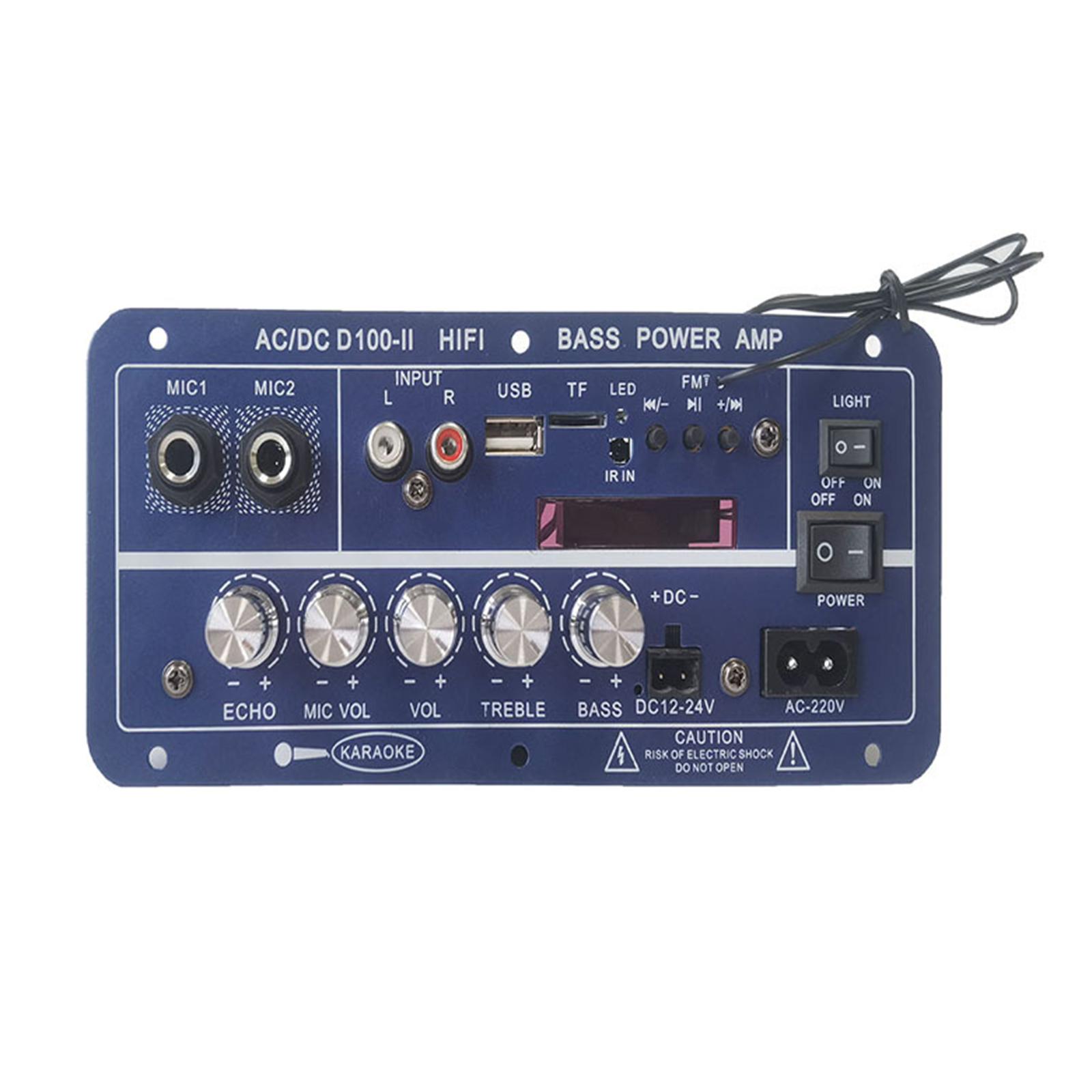 

100W Subwoofer Amplifier Board Bluetooth-compatible Karaoke Amplifier Home Car Amplifier Board Microphone Preamplifier 1