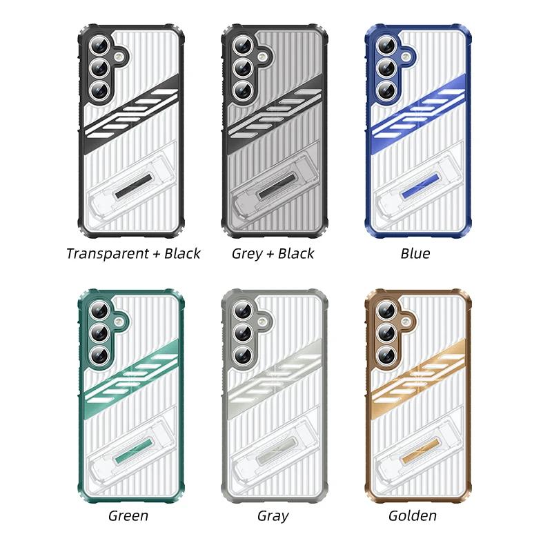 Armor Shockproof Phone Case For Samsung S25 Edge S24 S23 Plus S22 Ultra S21 S20 FE A56 A36 A26 A16 A06 A55 A35 With Holder Cover