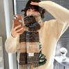 Korean imitation cashmere plaid scarf winter women's new atmosphere couple versatile warm scarf shawl winter