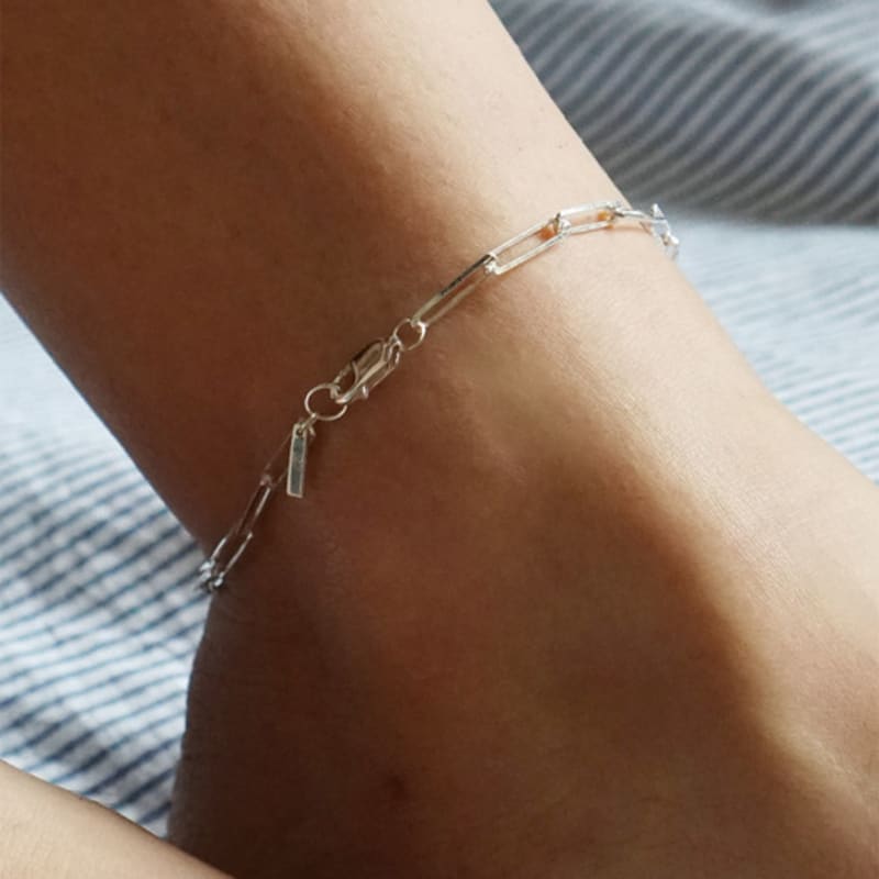 

OURPIERRE SIMPLE SQUARE CHAIN ANKLET SILVER 21cm