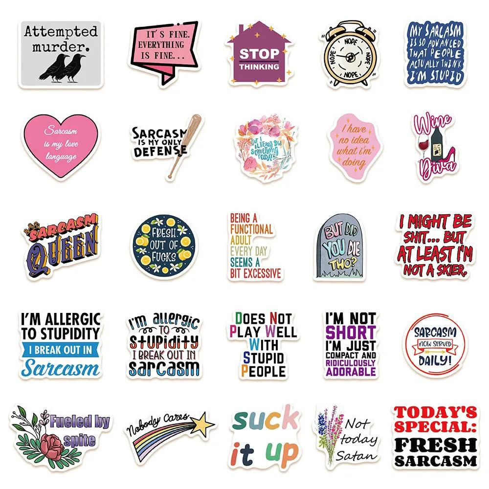 50PCS Sarcastic Quote Stickers - DIY Decor for Notebooks, Laptops & Luggage AnimeWorlds Store