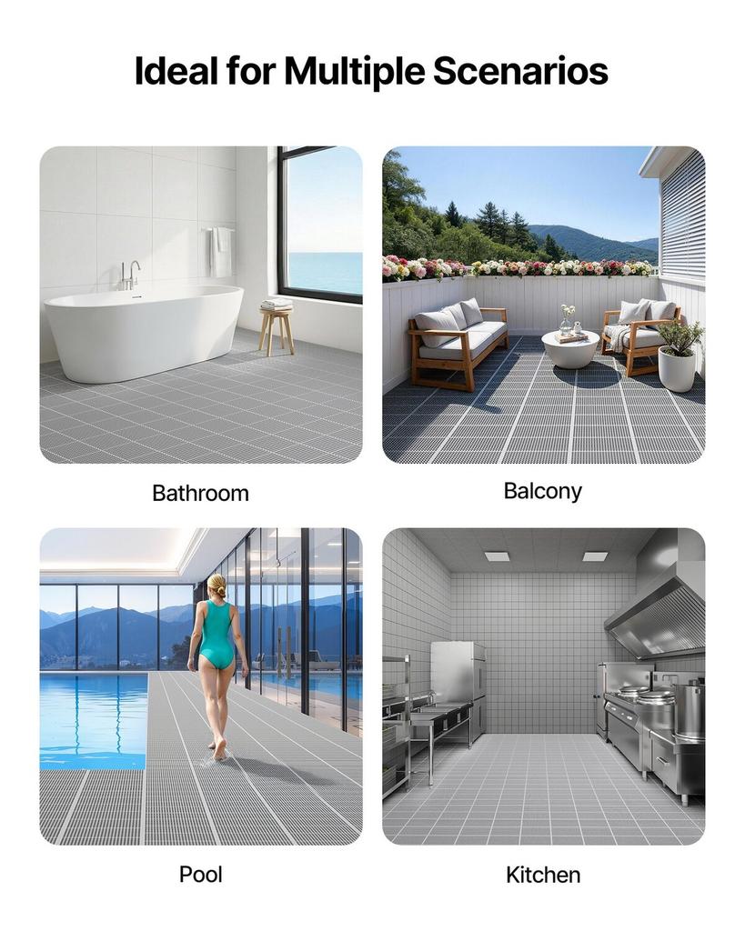 Afvoer Mat, 90 x 1500 cm, PVC Antislip Commerciële Vloermat, Natte Ruimte Water Afvoer Spatmat Holle Deurmat Rol, voor Buiten Binnen Restaurant