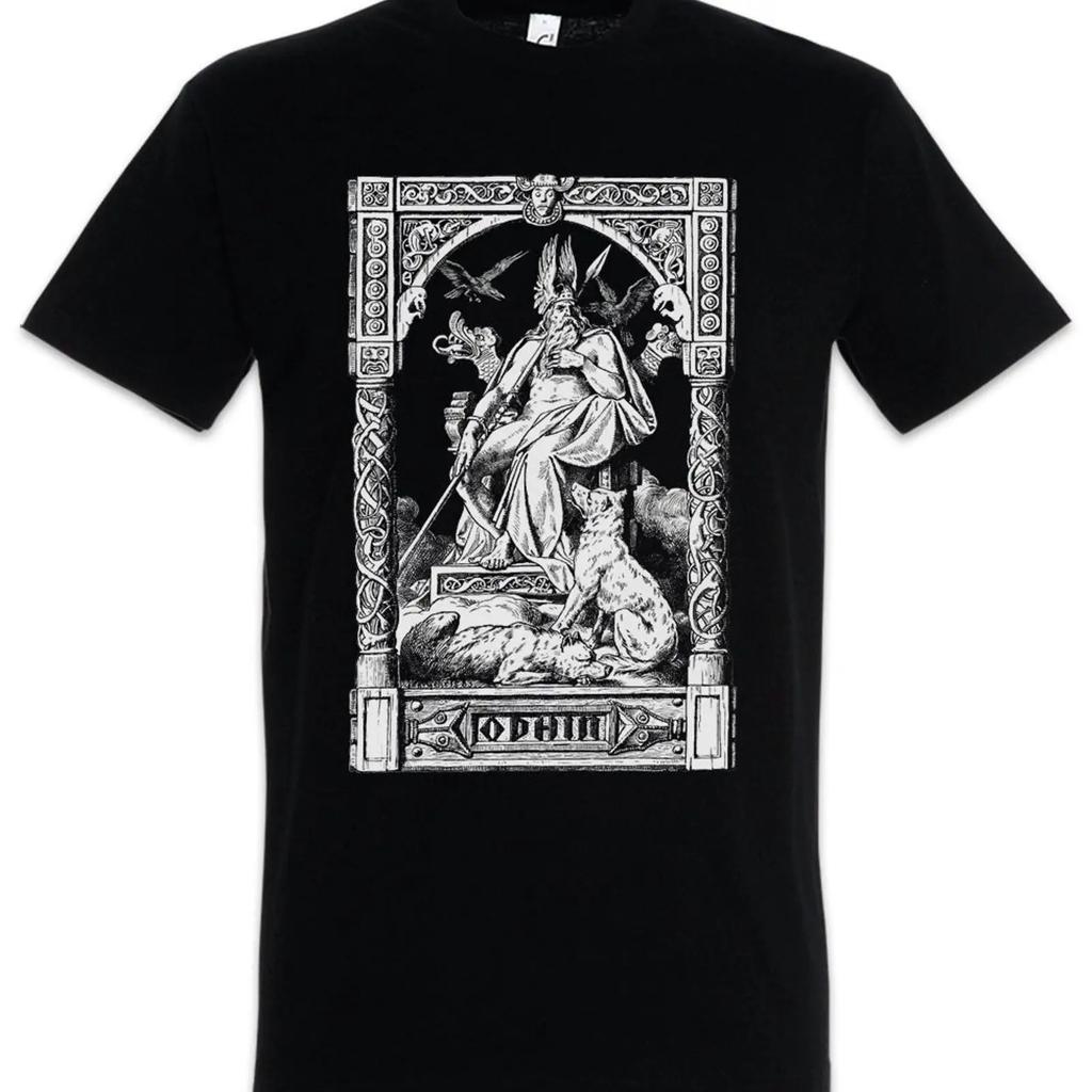 Urban Backwoods Odhin Viking Unisexs T Shirt Vintage Washed Slightly Top For Everyday Wear Casual Graphic Breathable Stylish Soft